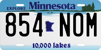 MN license plate 854NOM