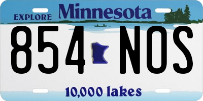MN license plate 854NOS