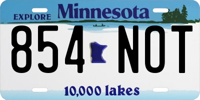 MN license plate 854NOT
