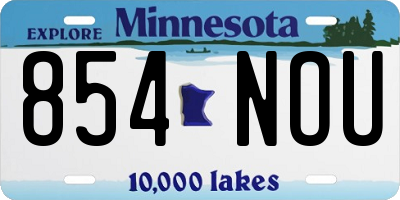 MN license plate 854NOU