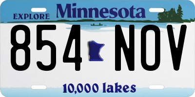 MN license plate 854NOV