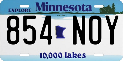 MN license plate 854NOY