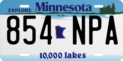 MN license plate 854NPA