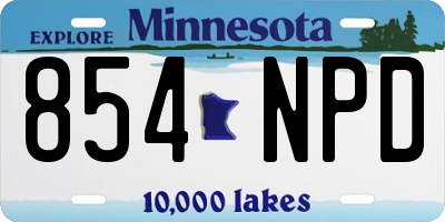 MN license plate 854NPD