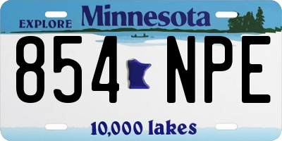 MN license plate 854NPE
