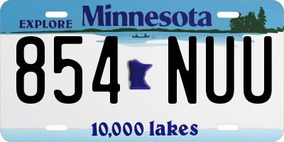 MN license plate 854NUU