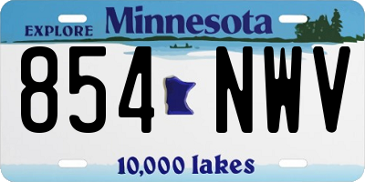 MN license plate 854NWV