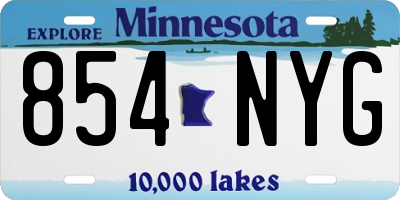 MN license plate 854NYG