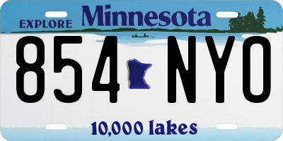 MN license plate 854NYO