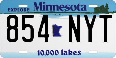 MN license plate 854NYT