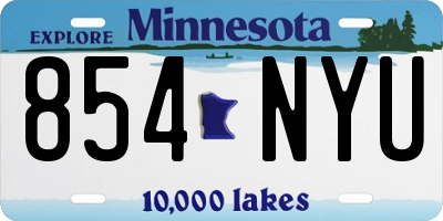 MN license plate 854NYU