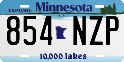 MN license plate 854NZP