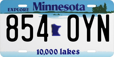 MN license plate 854OYN