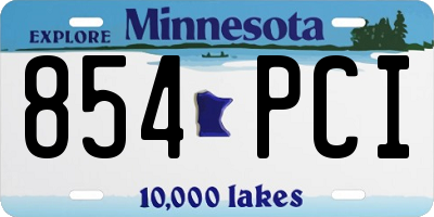MN license plate 854PCI