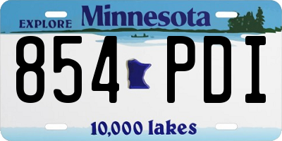 MN license plate 854PDI