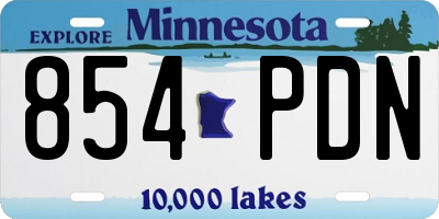 MN license plate 854PDN