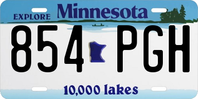 MN license plate 854PGH