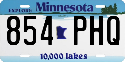 MN license plate 854PHQ