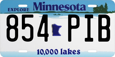 MN license plate 854PIB