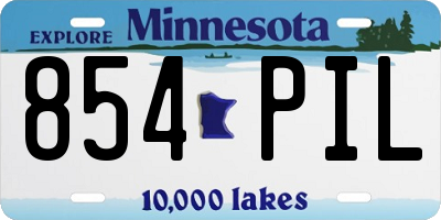 MN license plate 854PIL