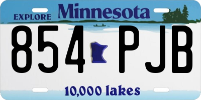 MN license plate 854PJB