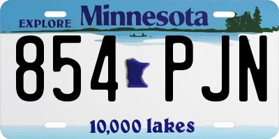 MN license plate 854PJN