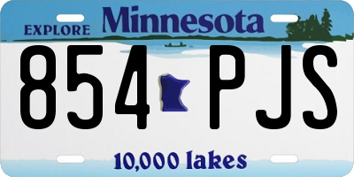 MN license plate 854PJS
