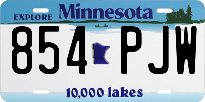 MN license plate 854PJW