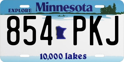 MN license plate 854PKJ
