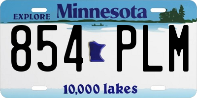 MN license plate 854PLM