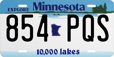 MN license plate 854PQS