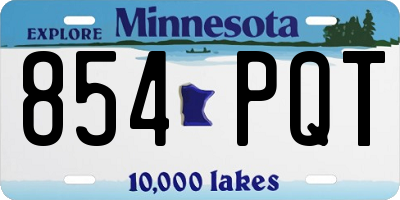 MN license plate 854PQT