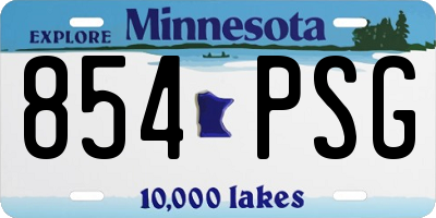 MN license plate 854PSG