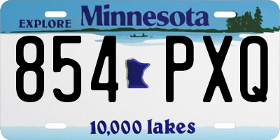 MN license plate 854PXQ