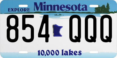 MN license plate 854QQQ