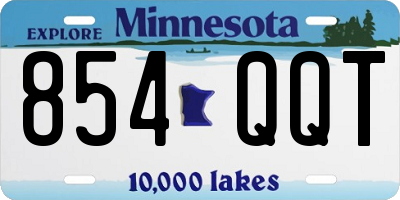 MN license plate 854QQT