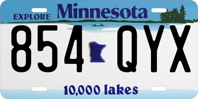 MN license plate 854QYX
