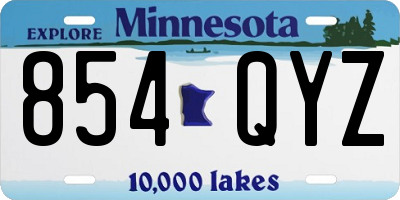 MN license plate 854QYZ