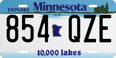 MN license plate 854QZE