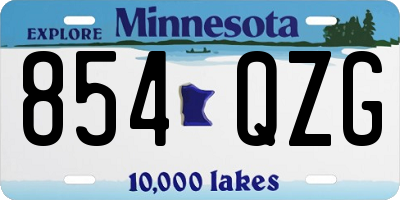 MN license plate 854QZG