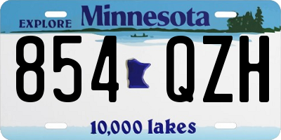MN license plate 854QZH
