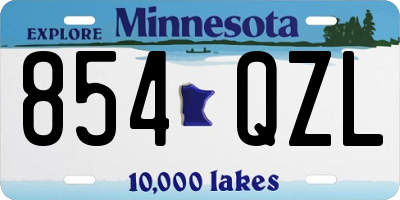 MN license plate 854QZL
