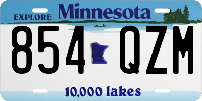 MN license plate 854QZM