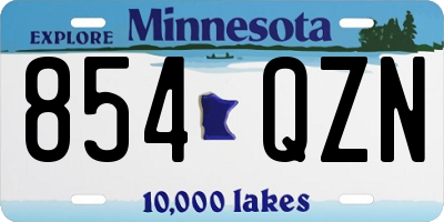 MN license plate 854QZN