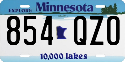 MN license plate 854QZO