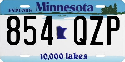 MN license plate 854QZP