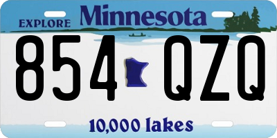 MN license plate 854QZQ