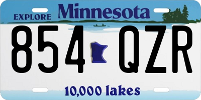 MN license plate 854QZR