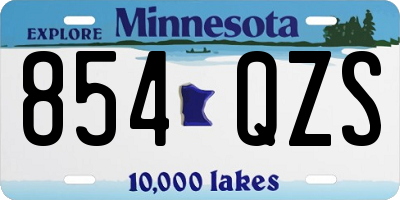 MN license plate 854QZS