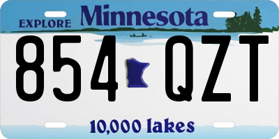 MN license plate 854QZT